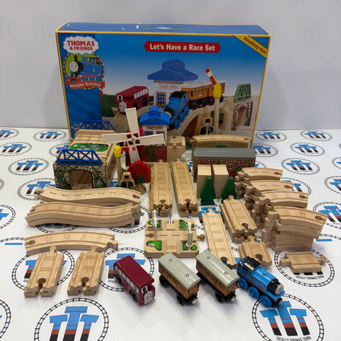 Let’s Have a Race Set (Missing Signal/Damaged/Glued Windmill) Wooden - Used in Box