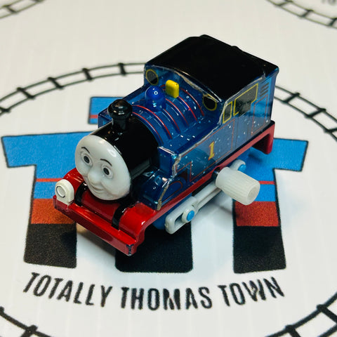 Clear Glitter Thomas Eyes Straight Peeling/Missing Stickers Capsule Plarail Wind Up - Used