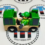 Brio Green Bus Missing Roof with Driver Wooden - Used