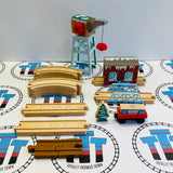 Snowy Rails Set (Thomas Wood Mattel) #1 Different Cargo Car with Fair Condition Cargo/Marked Track/No James Used - Thomas Brand