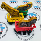 Circus Trains (Learning Curve 1996) with Elephant, Giraffe and Zebra Fair Condition Wooden - Used