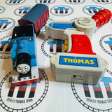 Remote (Ripped Sticker) Thomas with Flipping Face (Faded) and Passenger Car (2006) Used - Trackmaster