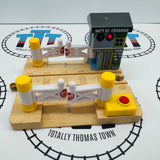 Deluxe Railroad Crossing with Lights and Sound Gates Don't Line Up #3 Wooden - Used