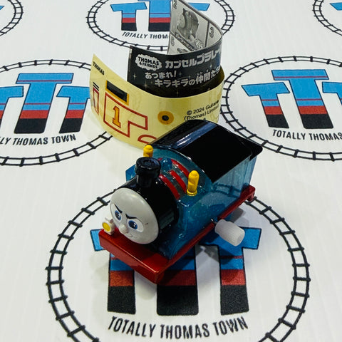 Clear Glitter Thomas Determined Capsule Plarail Wind Up “All Engines Go” - New in Opened Package
