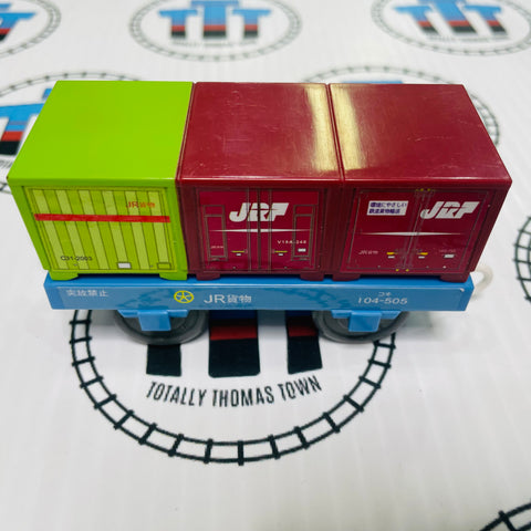 Container Cargo Car Red and Green Used - TOMY