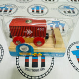 Container Wagon Red with Buffer and Track Wooden - New in Box