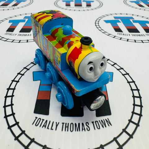 Paint Splattered Thomas (Mattel) Chipped Corner Wooden - Used