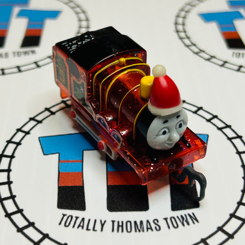 Clear Glitter Santa James Missing Stickers Pull Along Capsule Plarail - Used