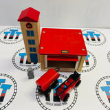 BRIO Fire Station Set #2 33584 Vintage (Missing Tree/Rusted Magnet) Wooden - Used