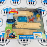 Straights & Curves Track Pack (Thomas Wood Mattel) Wooden - New in Fair Condition Box