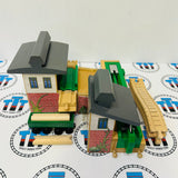 Sawmill Depot with Log Car (2001) and 2 Logs #2 Marked/Cracked Wooden - Used