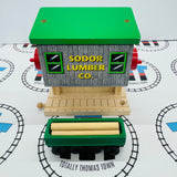 Sodor Log Loader Clickity Clack with Log Car (2001) and 3 Logs #1 Wooden - Used