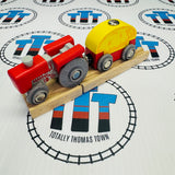 Red Tractor and Wagon with Track BIGJIGS Rail Wooden - New no Box
