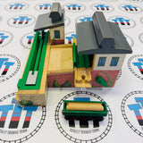 Sawmill Depot with Log Car (1997) and 1 Log #5 Ripped Stickers/Small Marks Wooden - Used