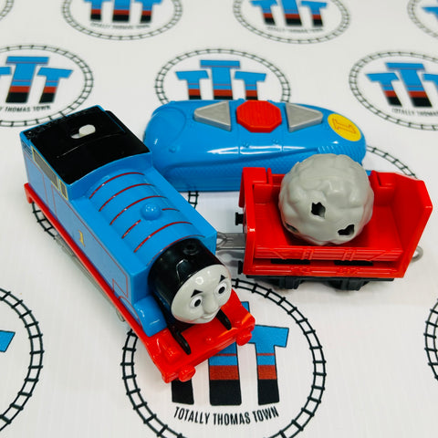 Remote Controlled Thomas (2014) with Cargo Car Used - Trackmaster Revolution
