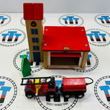 BRIO Fire Station Set #3 33584 Vintage (Different Roof) Wooden - Used