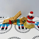 Lighthouse & Drawbridge with Lights and Sound #3 (Bridge Sound Doesn’t Always Activate) Wooden - Used