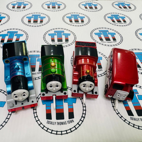 Sparkling 80th Anniversary Set with Motorized Thomas and Non Motorized Bertie, James and Percy New in Box - TOMY