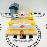 Deluxe Railroad Crossing with Lights and Sound #1 Lights Don’t Alternate Both Flash at Same Time Wooden - Used