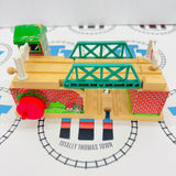 Lifting Bridge with Ascending Track #16 Roof Chipping Paint/Signs No Stickers Wooden - Used