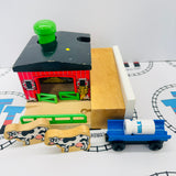 Sodor Dairy Farm with 2 Cows, 1 Milk Barrel and 1 Barrel Car #2 Rare Wooden - Used