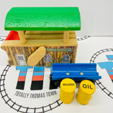 Arlesdale Barrel Loader with 2 Barrels (Oil, Molasses) #7 Fair Condition Ripping Stickers/Chipping Paint Wooden - Used