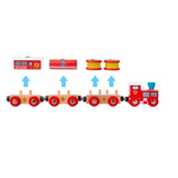 Fire and Rescue Trains with Buffer and Track BIGJIGS Rail Wooden - New in Box