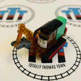 Clear Glitter Oliver the Excavator With Treads Missing #14 Sticker Pull Along Capsule Plarail - Used