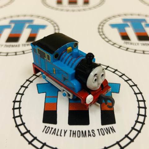 Surprised Thomas with Light Newer Face Slightly Peeling Sticker Pull Along Capsule Plarail - Used