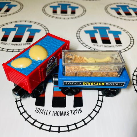 Dino Fossil Discovery Cars (Mattel) Good Condition Wooden - Used