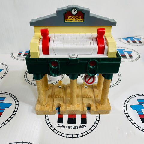 Deluxe Over the Track Signal House Newer Style Wooden - Used